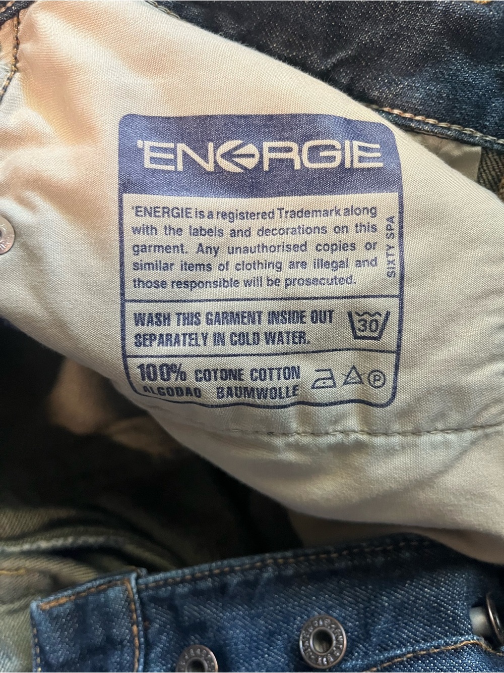 Vintage Men's ENERGIE ‘Loose Morris’ jeans - Wide bottom-Made Italy - worn once. - Picture 7 of 12